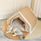 All-in-One Cat Tent with Scratching Roof and Cozy Sleeping Area