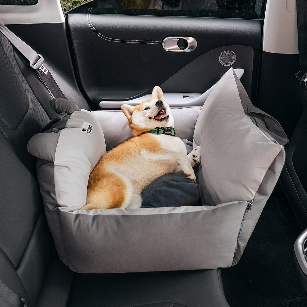 Bear Ears Pet Car Safety Bed Dog Car Seat Bed - FUNNYFUZZY