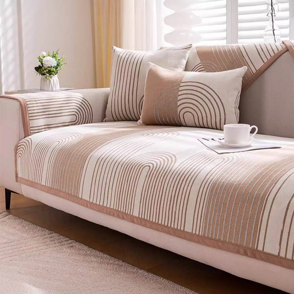 Chenille Arch Pattern Scratch-Resistant Couch Cover