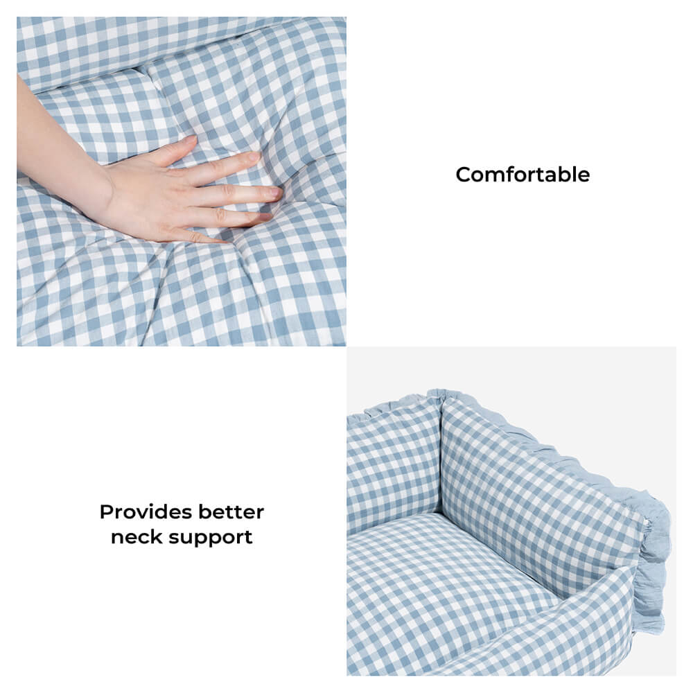 Fashion Ruffle Plaid Detachable Warm Dog & Cat Bed - FUNNYFUZZY