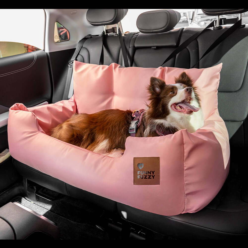 Travel Bolster Safety Medium Large Dog Car Back Seat Bed - FUNNYFUZZY