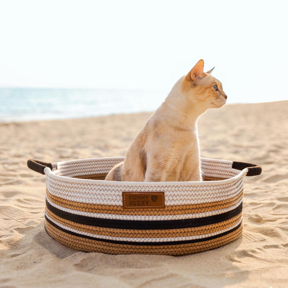 Bolsa de playa de algodón ligero de algodón liviano hecho a mano- Vacaciones de verano