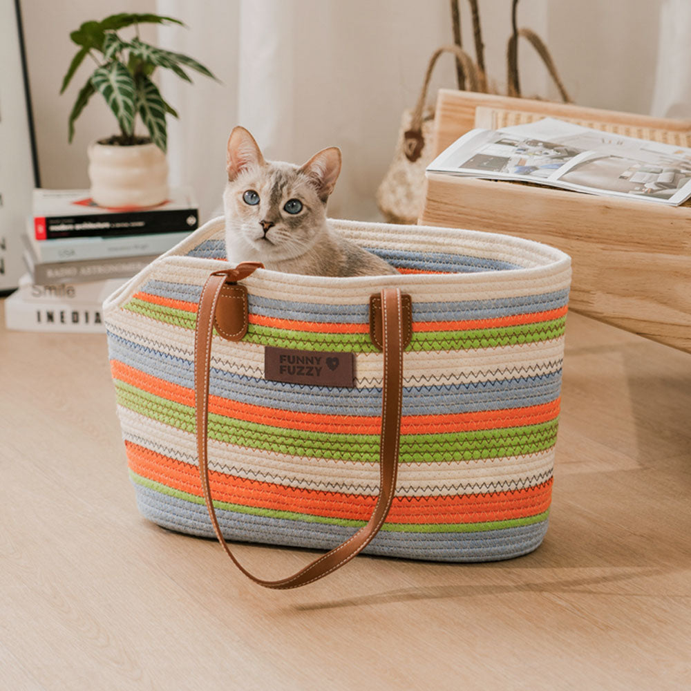Bolsa de playa de algodón ligero de algodón liviano hecho a mano- Vacaciones de verano