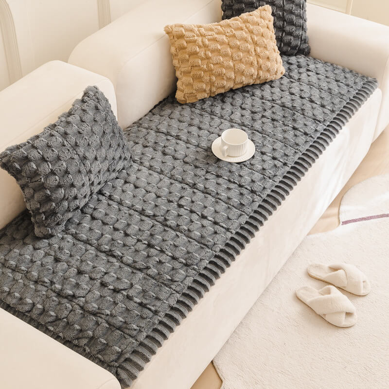 Honeycomb Plush Thickened Soft Sofa Decoration Pet Mat Couch Cover