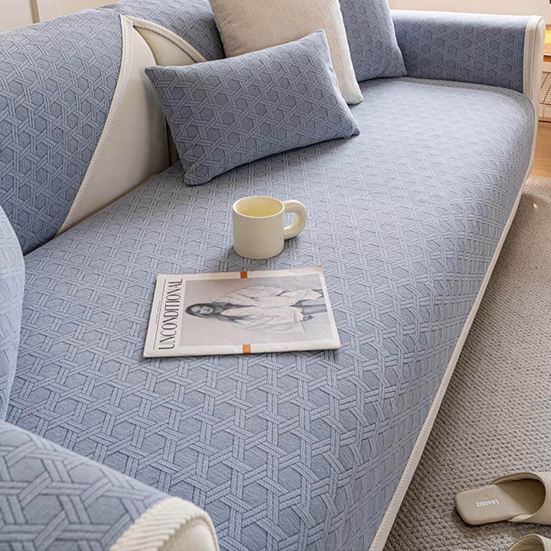 Cubierta de sofá impermeable y a prueba de aceite de tela chenille jacquard