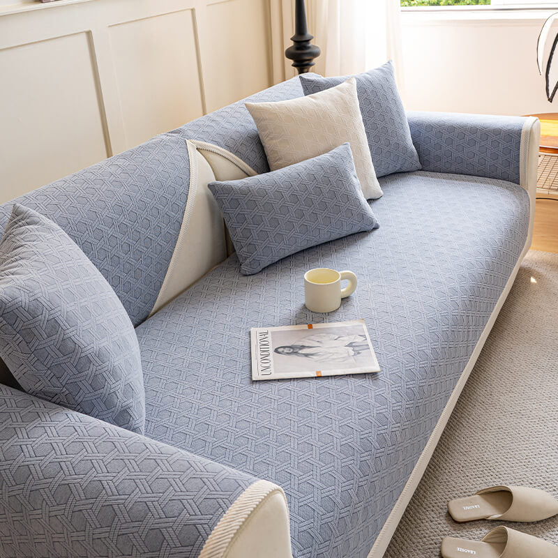 Cubierta de sofá impermeable y a prueba de aceite de tela chenille jacquard