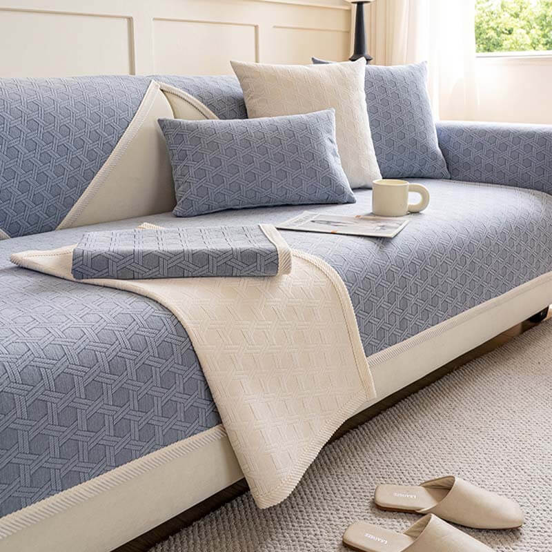 Cubierta de sofá impermeable y a prueba de aceite de tela chenille jacquard