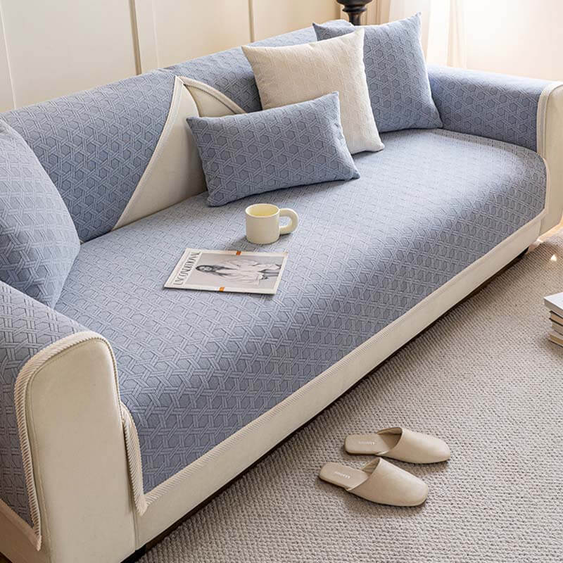 Cubierta de sofá impermeable y a prueba de aceite de tela chenille jacquard