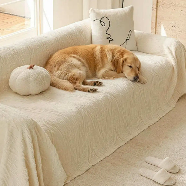 Luxury Nordic Jacquard Fleece Thickened Anti-Scratch Couch Cover