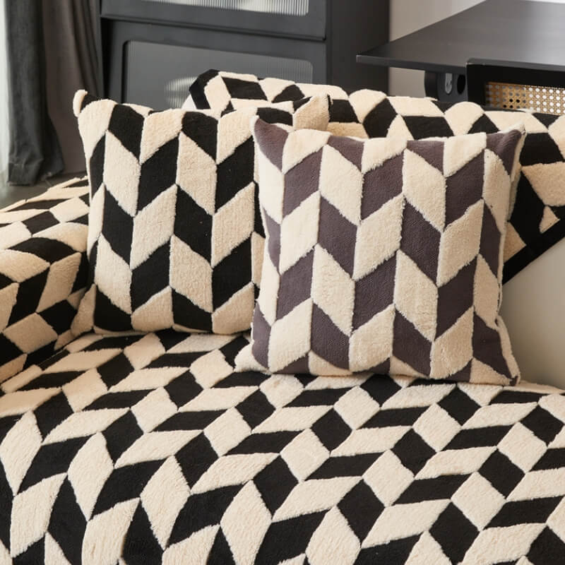 Decoración moderna de sofá de felpa Diamond Cubierta de sofá sin deslizamiento