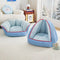 Multifunctional Semi-Enclosed Cave Dog Bed Warming Pet Bed