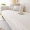 All-Season Water-resistant Anti-Scratch Soft Corduroy Couch Cover with Pom-Poms