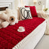 Soft Plush Plaid Square Furniture Protector Anti-Slip Couch Cover
