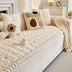 Soft Plush Plaid Square Furniture Protector Anti-Slip Couch Cover