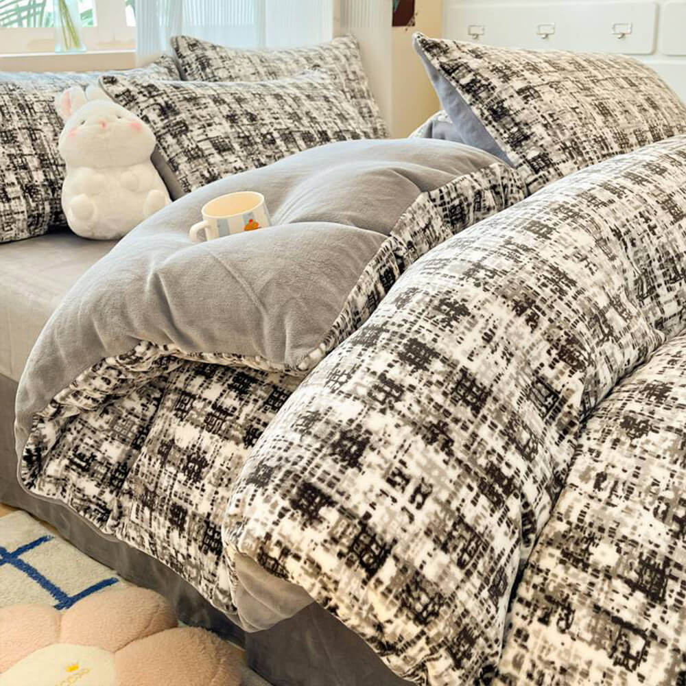 Línea Art Milk Velvet Capa de ropa de cama tibia Reta de sábana