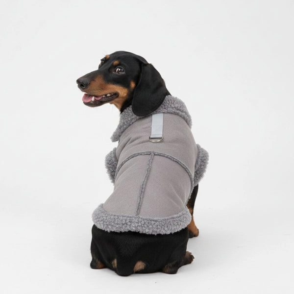 Veste pour chien en peau de mouton – Vêtements d'extérieur d'hiver chauds et élégants