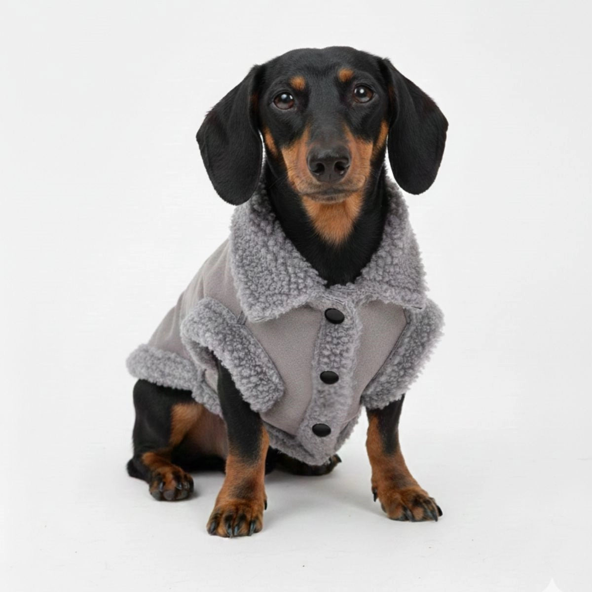 Veste pour chien en peau de mouton – Vêtements d'extérieur d'hiver chauds et élégants