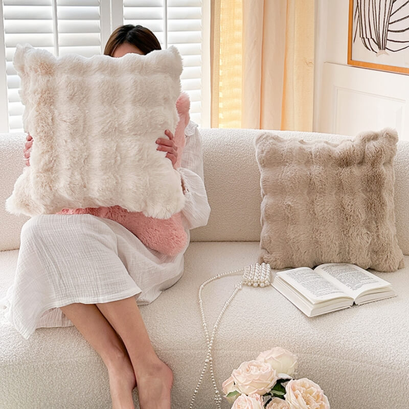 Soft Cushion Reversible Plush Sofa Pillow