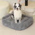 Square Striped Short Plush Fluffy Dog Bed for Small to Large Dogs’ Deep Rest