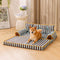 Stripe Waterproof Foldable Large Dog Sofa Bed - Sunny Siesta