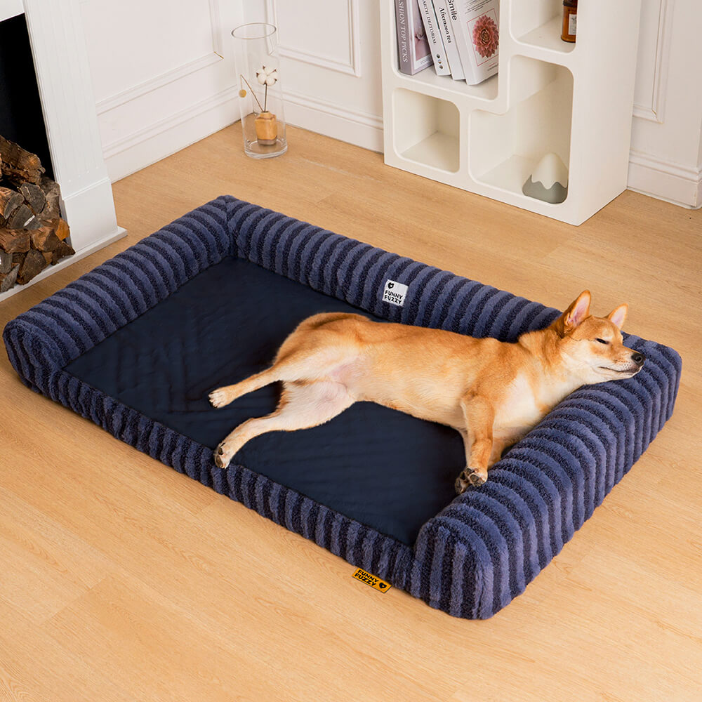 Deluxe Fluffy Full Support Ansieving Larm Bed para perros