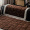 Thickened Short Plush Leaf Pattern Scratch Resistant Non-Slip Couch Cover