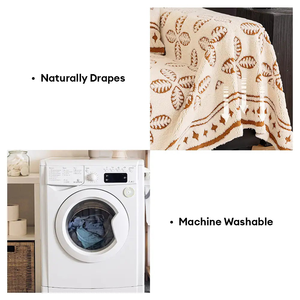 Thickened Jacquard Velvet Leaf Pattern Sofa Decoration Multi-Purpose Blanket Couch Cover