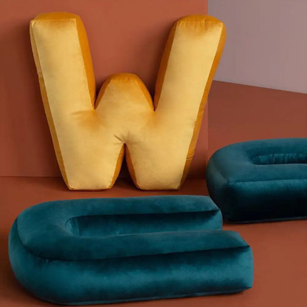 Velvet Letter Hugging Sofa Pillow