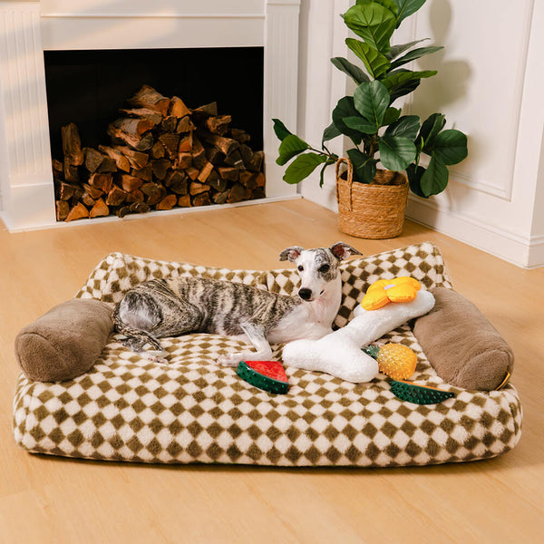 Vintage Leisure Diamond Dog & Cat Sofa Bed - FUNNYFUZZY