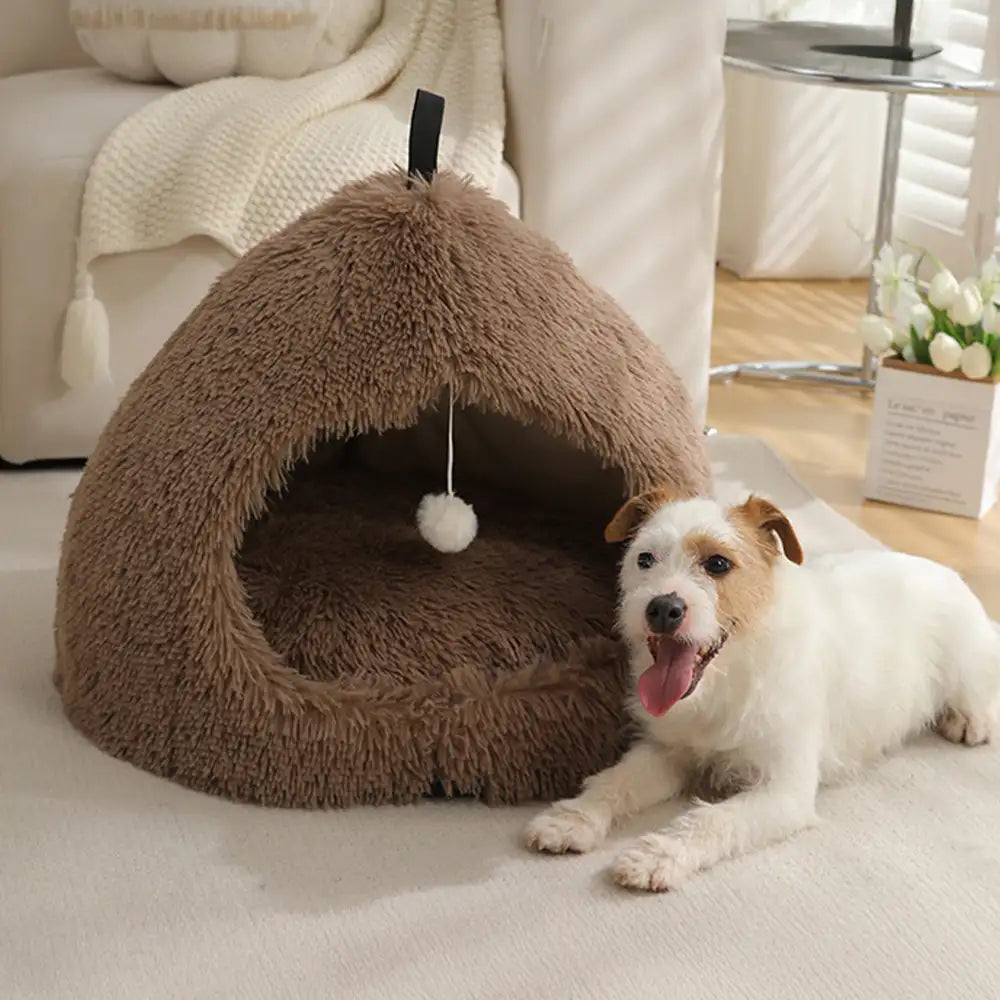 Warm Plush Cozy Hideaway Cat Cave Dog Bed