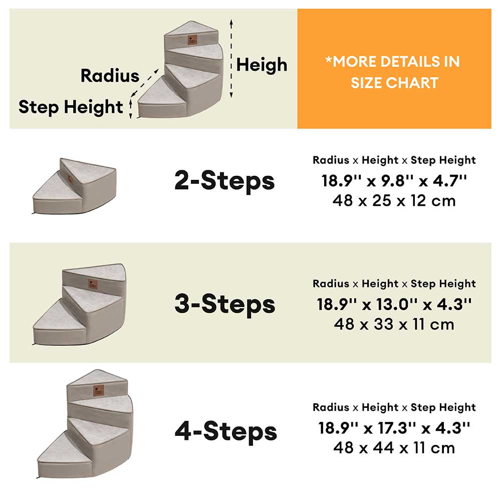 Escaleras de mascotas de espiral extraíbles repelentes de agua de lujo