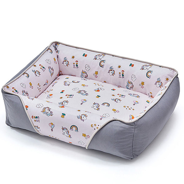 Cartoon Bold de cuello suave Cama para perros