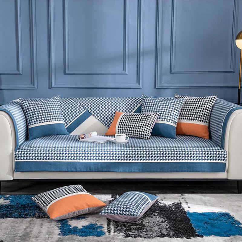 Capacal de sofá de chenille clásico de estampado de pizarra