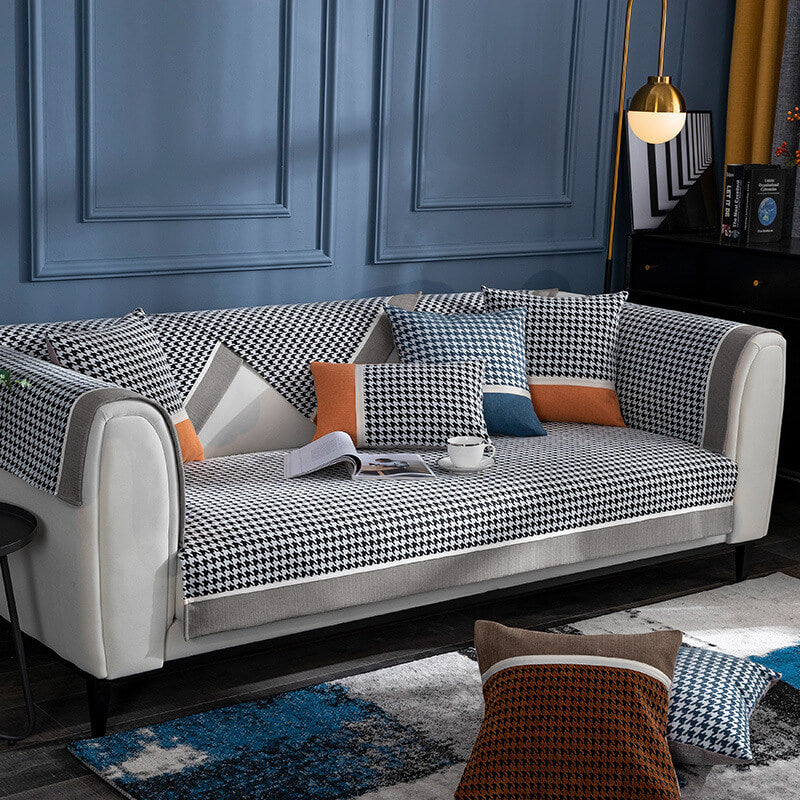 Capacal de sofá de chenille clásico de estampado de pizarra