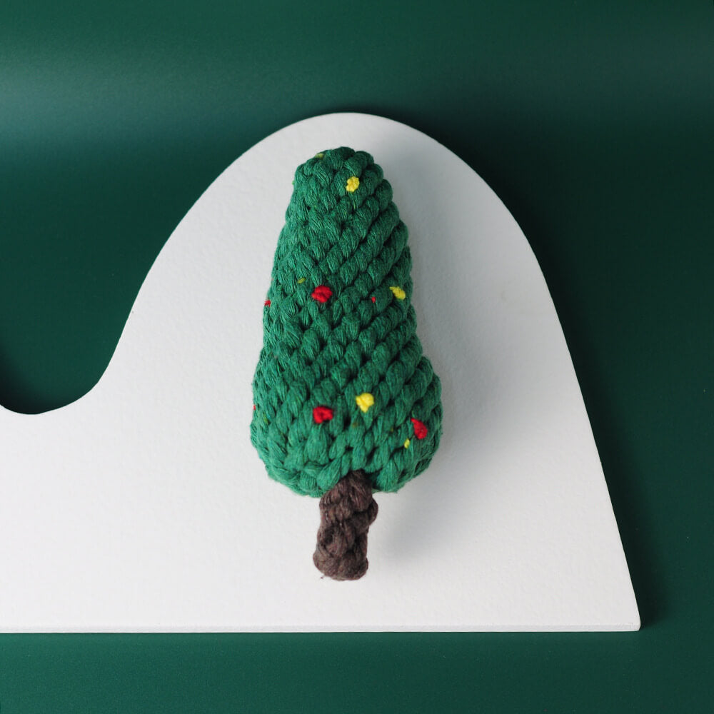 Toy de algodón de Navidad juguete masticar regalos de perros de lujo resistentes a los juguetes de dentición