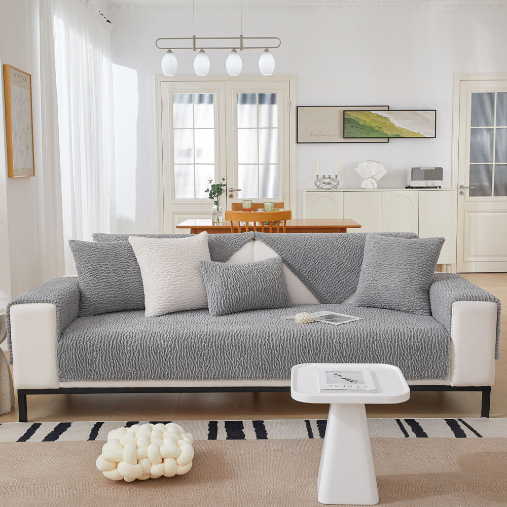 Crema <tc>Color</tc> Funda de sofá antiarañazos de vellón bereber