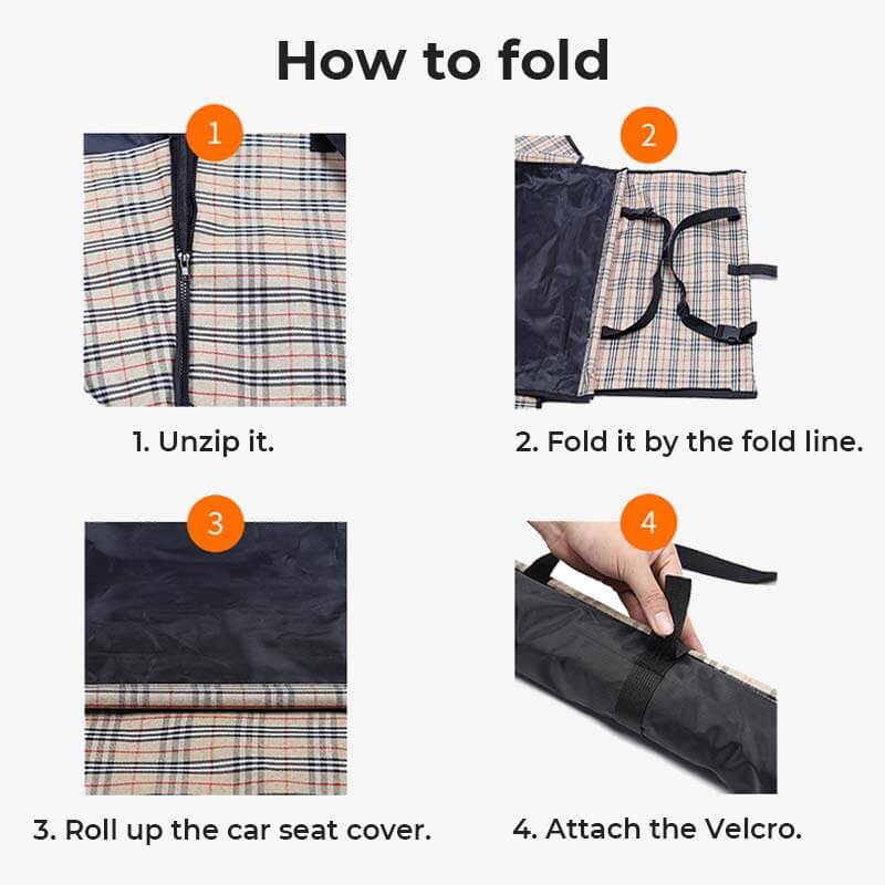 Cubierta de asiento para perros impermeable plegable en espesas