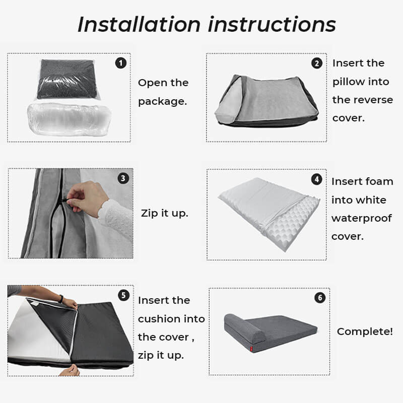 Cama de perro impermeable ortopédica extraíble extraíble