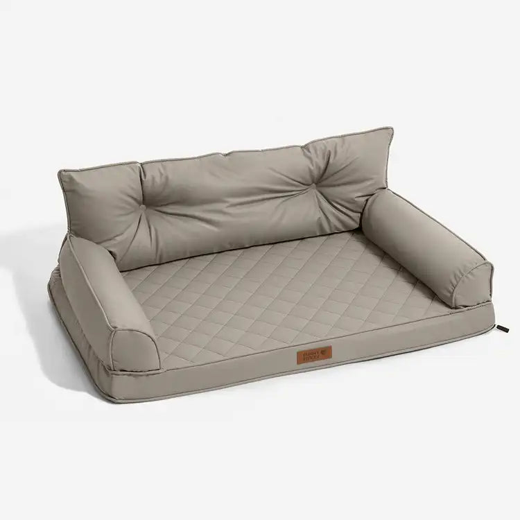 Luxe Faux Faux Leatht ortopedic ortopedic Bed de perros grande - Corelounge