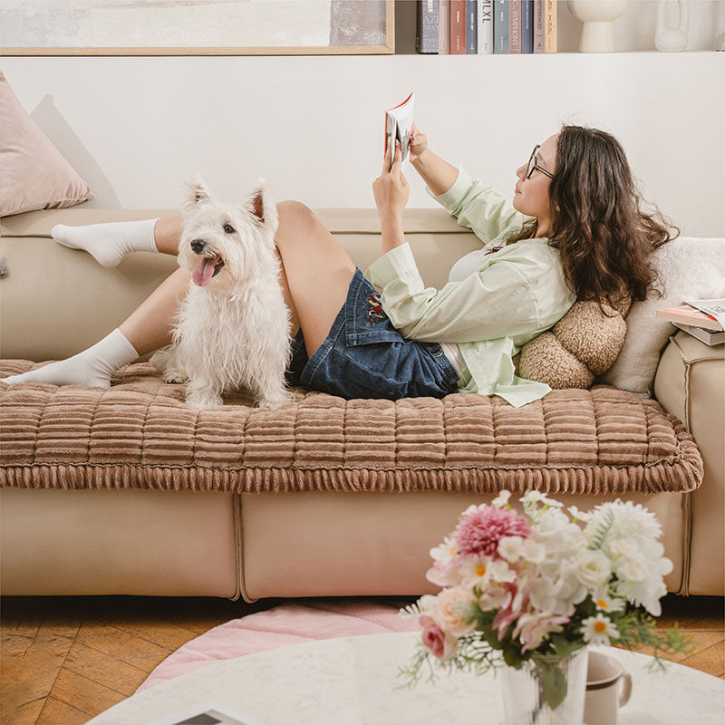 Lazy Soft Flannel Breathable Pet Mat Non-slip Couch Covers