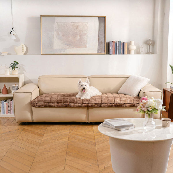 Make Waffle Biscuit Couch Cover – Cozy Soft Flannel & Breathable Pet Mat