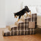 Plush Plaid High-Density Sponge Removable Pet Ramp Stairs - ComfyClimb