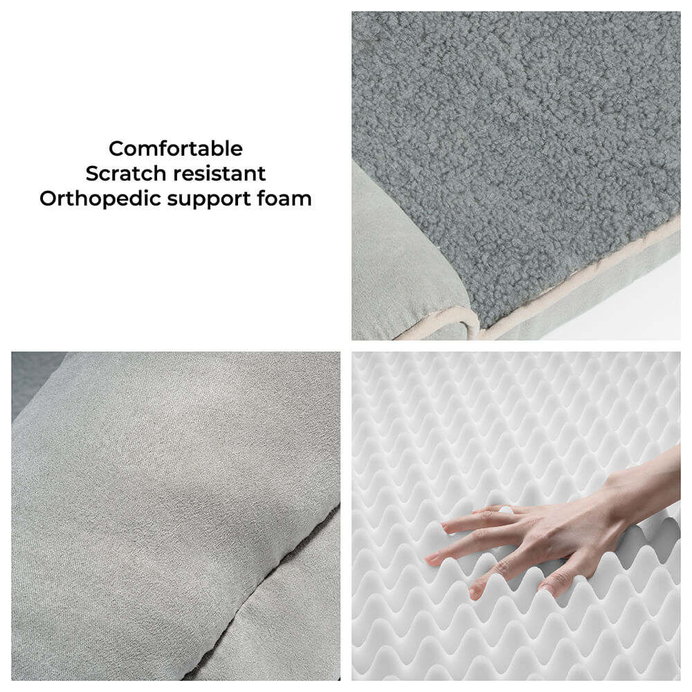 Faux Fleece & Suede Full Support Orthopedic Dog Bed - FUNNYFUZZY