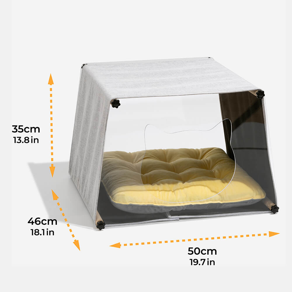 Acrylic Indoor Simple Solid Wood Structure Cat House - FUNNYFUZZY