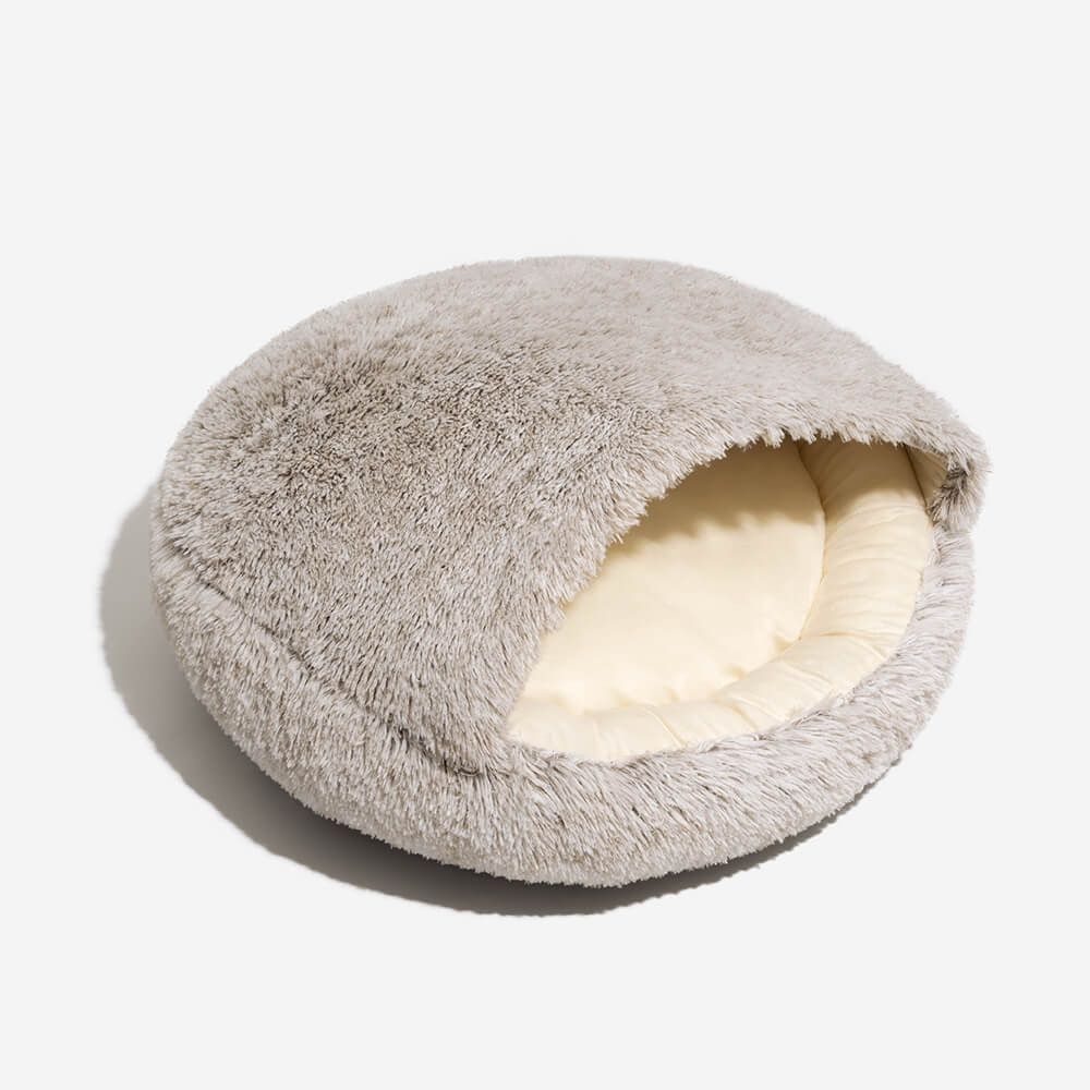 Calming Plush Semi-Enclosed Pet Nest Pita Bed For Dogs - FUNNYFUZZY