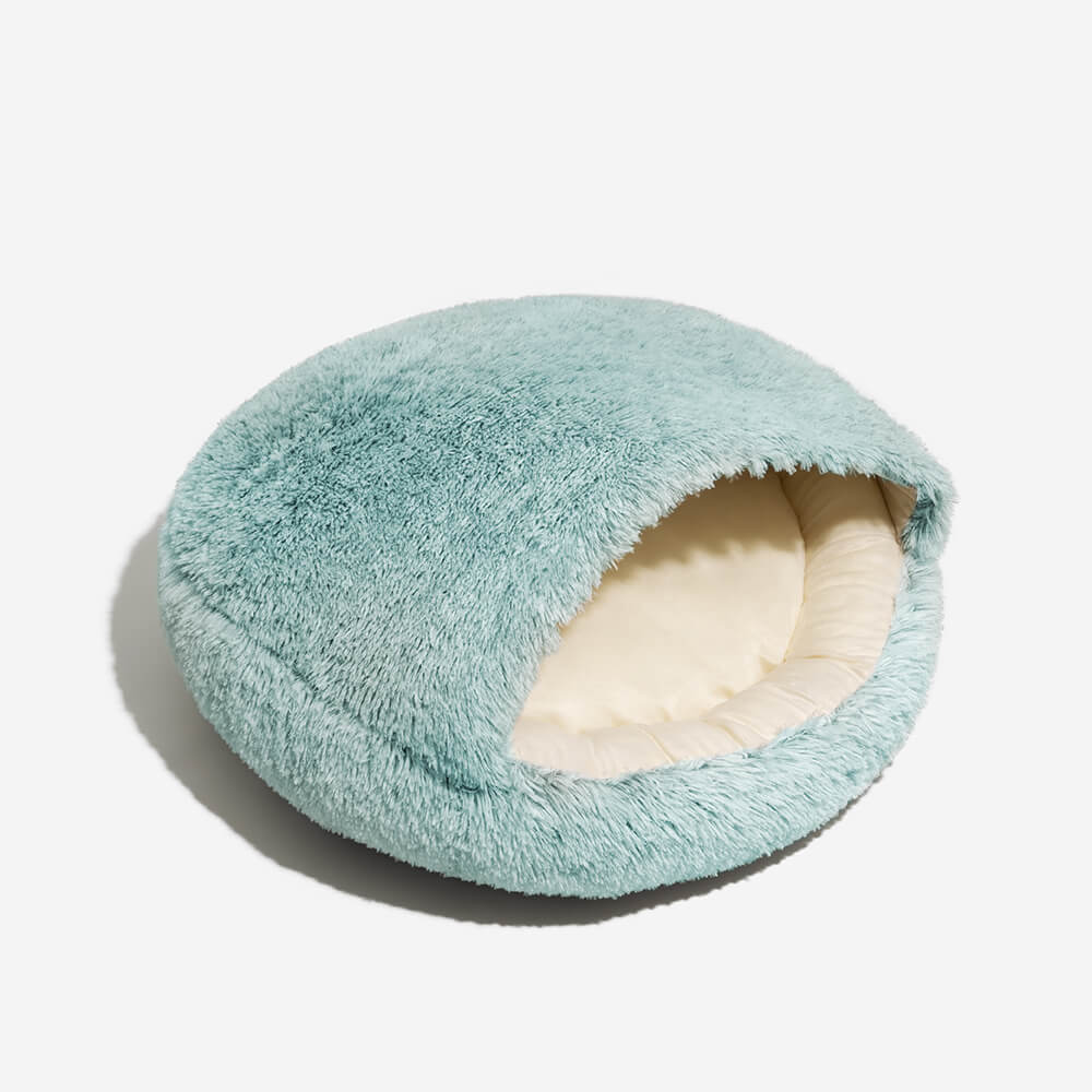 Calming Plush Semi-Enclosed Pet Nest Pita Bed For Dogs - FUNNYFUZZY