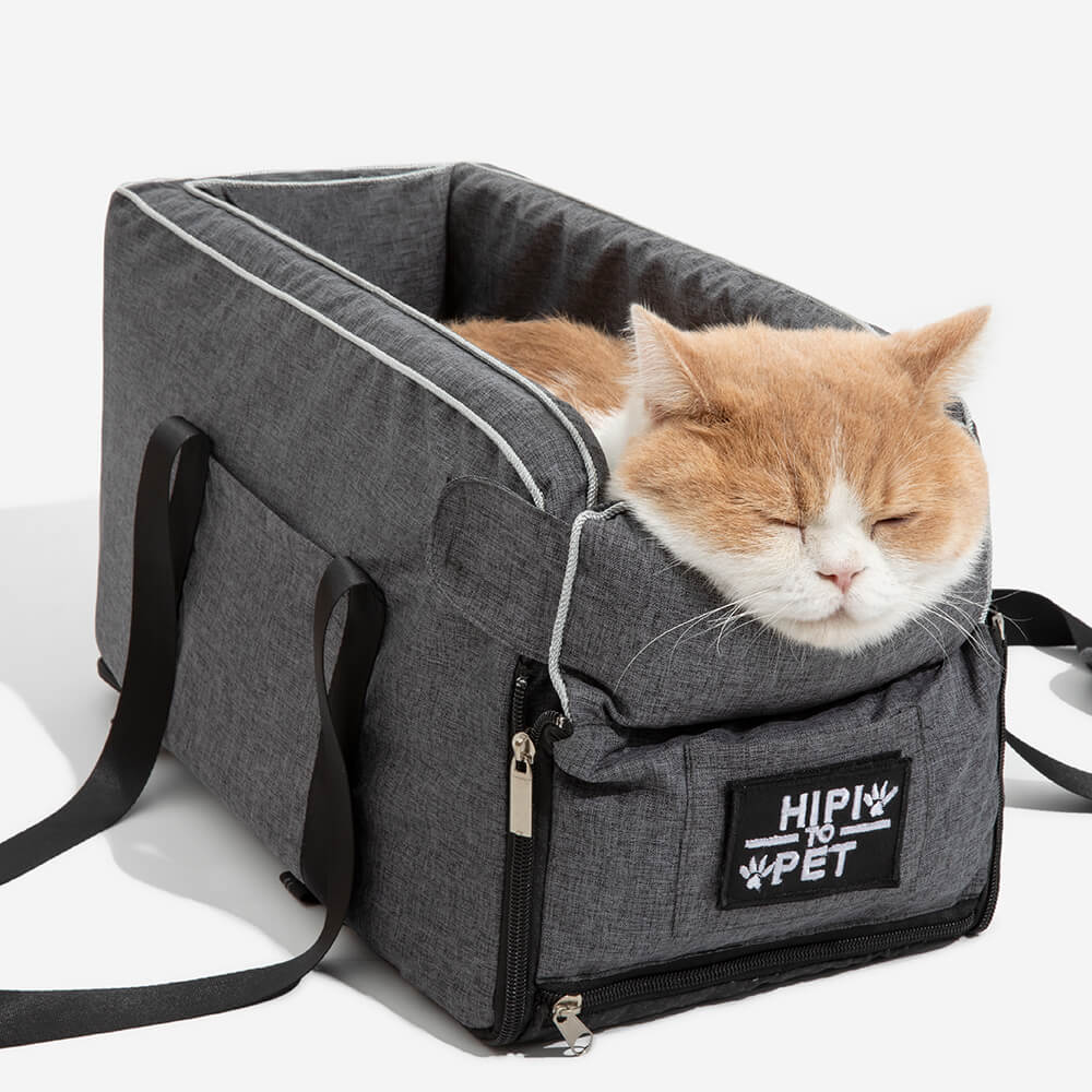Portable Suede Lookout Console Pet Car Seat - FUNNYFUZZY