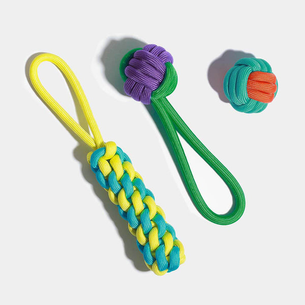 Knots Rope Dog Toy Set - Color Clash - FUNNYFUZZY